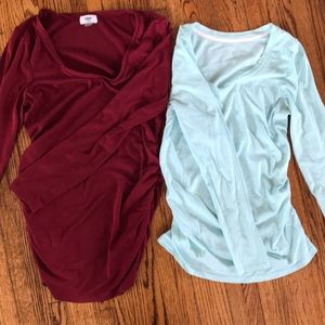 Bundle of 2 long sleeve maternity tops